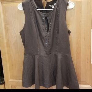 My Tribe Genuine Leather Blouse Top L or M NWT